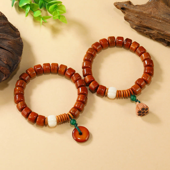 Buddha Stones Bone Beads Lotus Peace Buckle Design Enlightenment Bracelet - image 10