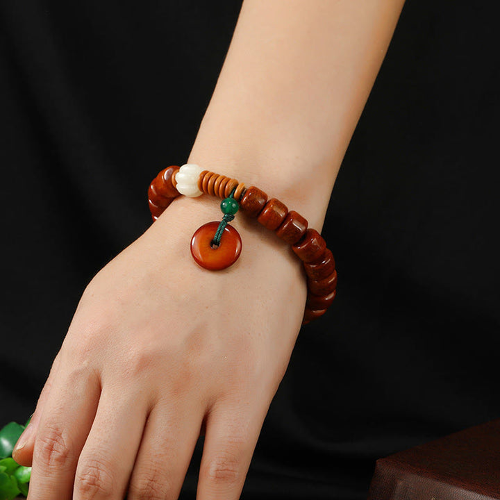 Buddha Stones Bone Beads Lotus Peace Buckle Design Enlightenment Bracelet - image 2