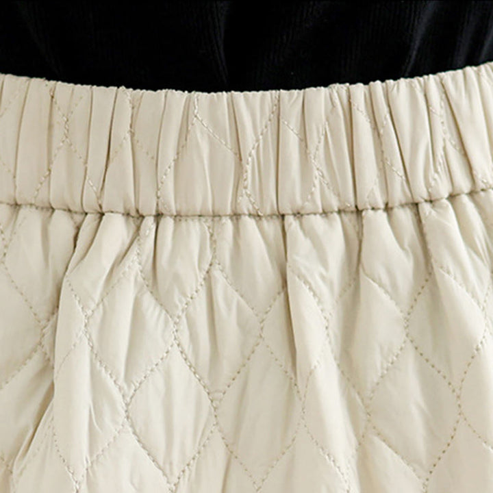 Buddha Stones Plain Elastic Waist Cotton Women's Straight Skirt With Pockets - image 12