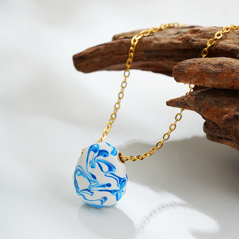 Buddha Stones Copper Wealth Healing Water Drop Shape Pendant Necklace - Copper - image 0