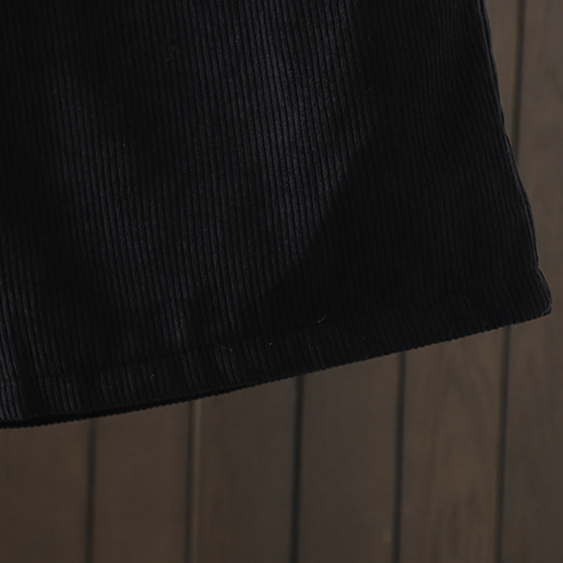 Buddha Stones Fleece-Lined High Waist Women's Wide Leg Corduroy Cotton Pants With Pockets - image 14