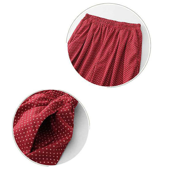 Buddha Stones Fall Dots Pattern High Waist Design Women's Wide Leg Pants With Pockets - image 12