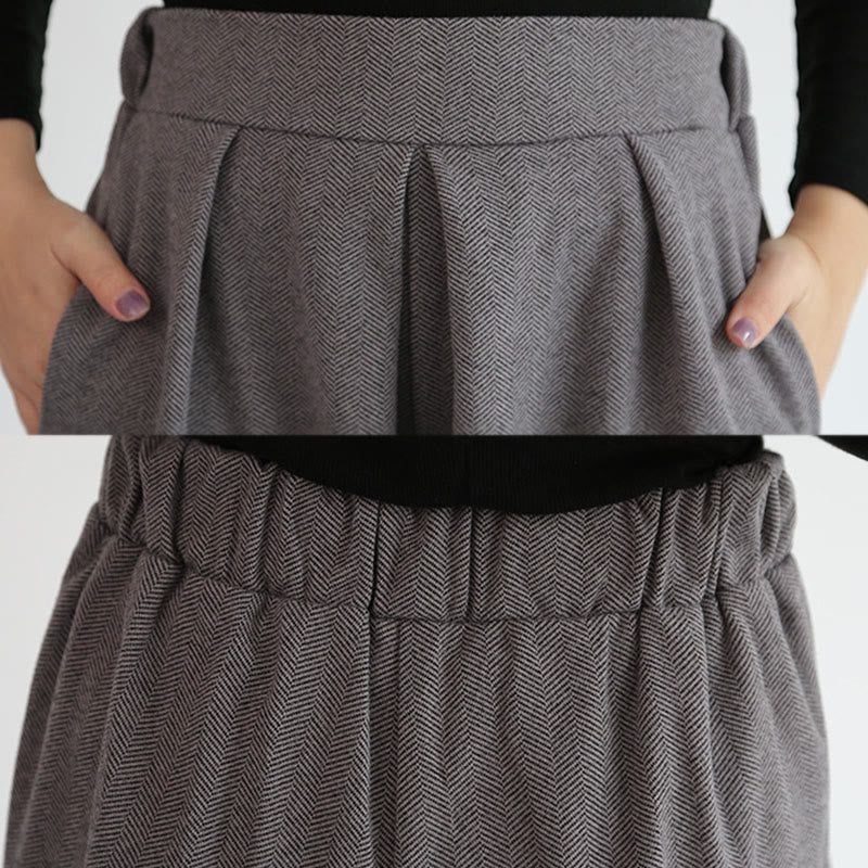 Buddha Stones Plain Elastic Waistband Design Women's 7-8 Length Wide Leg Pants With Pockets - image 11