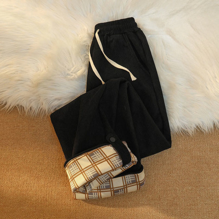 Buddha Stones Women's Patchwork Cotton Corduroy Fleece-Lined Wide Leg Pants With Pockets - image 15