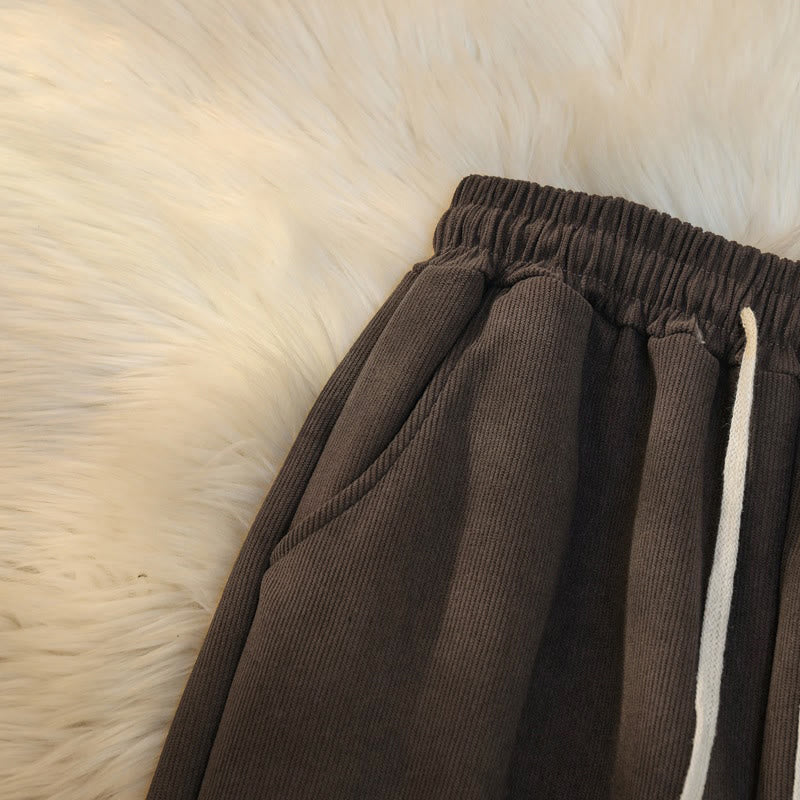 Buddha Stones Women's Patchwork Cotton Corduroy Fleece-Lined Wide Leg Pants With Pockets - image 4