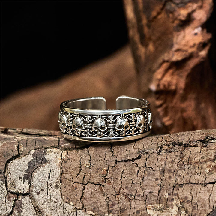 Buddha Stones The Lord Of The Corpse Forest Copper Skull New Beginning Ring - image 8