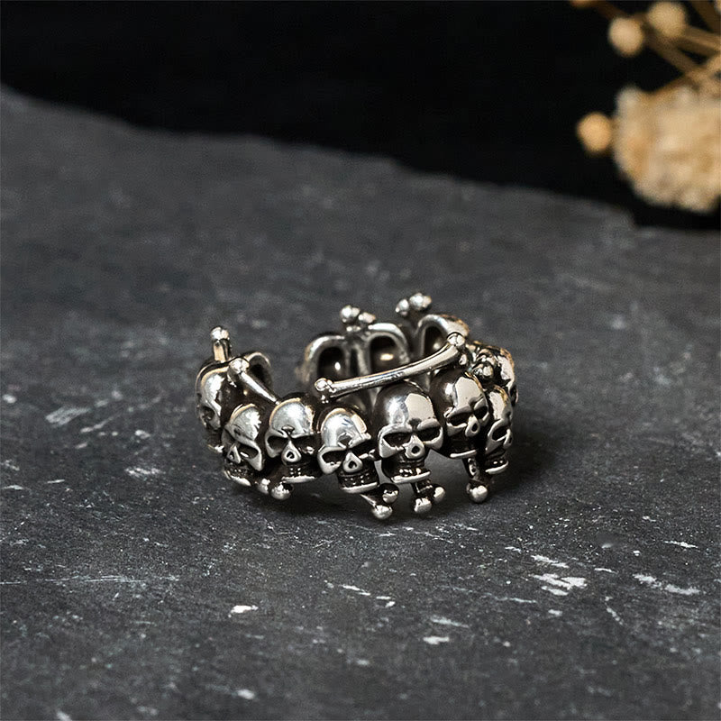 Buddha Stones Copper Skull Bone The Lord Of The Corpse Forest Keep Away Evil Spirits Ring - image 3