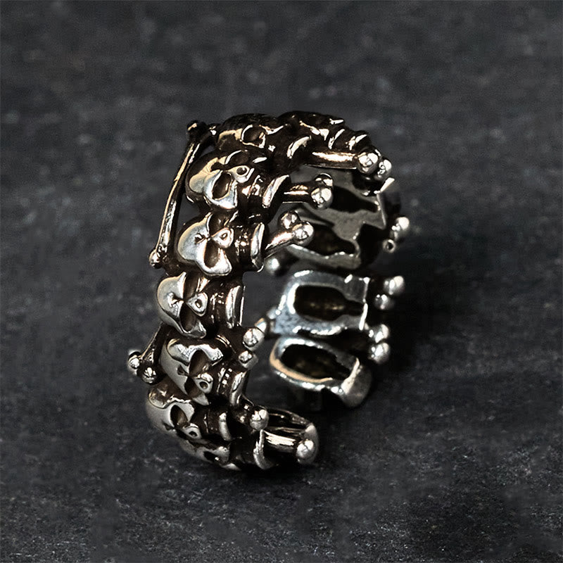 Buddha Stones Copper Skull Bone The Lord Of The Corpse Forest Keep Away Evil Spirits Ring - image 2