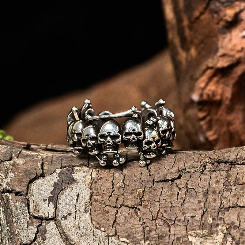 Buddha Stones Copper Skull Bone The Lord Of The Corpse Forest Keep Away Evil Spirits Ring - image 1
