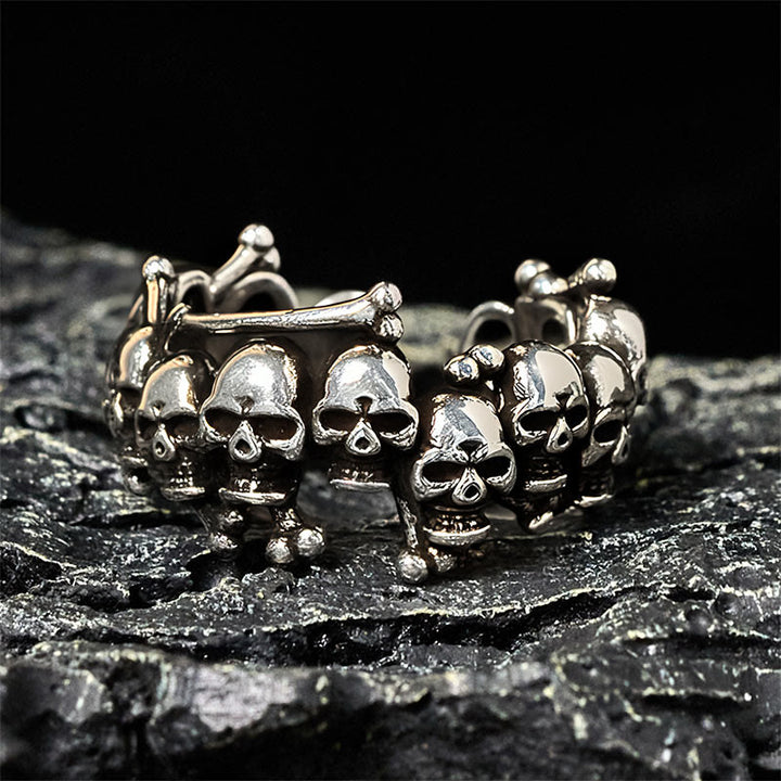 Buddha Stones Copper Skull Bone The Lord Of The Corpse Forest Keep Away Evil Spirits Ring - Copper Skull Bone - image 0