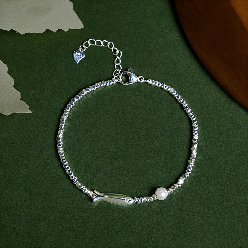 Buddha Stones Copper Plated Silver Koi Fish Pearl Luck Bracelet - Copper Koi Fish(Wrist Circumference: 15-17cm) - image 0