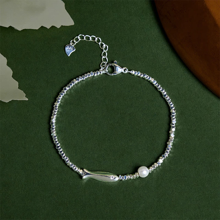 Buddha Stones Copper Plated Silver Koi Fish Pearl Luck Bracelet - Copper Koi Fish(Wrist Circumference: 15-17cm) - image 0