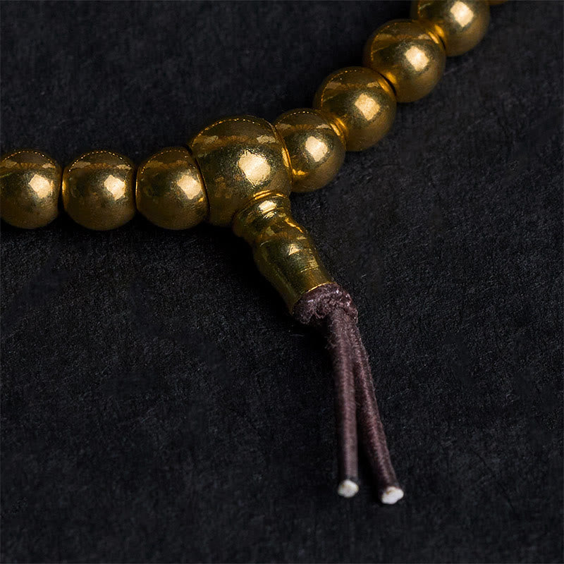 Buddha Stones Tibetan Retro Pure Copper Brass Bead Wealth Bracelet - image 4