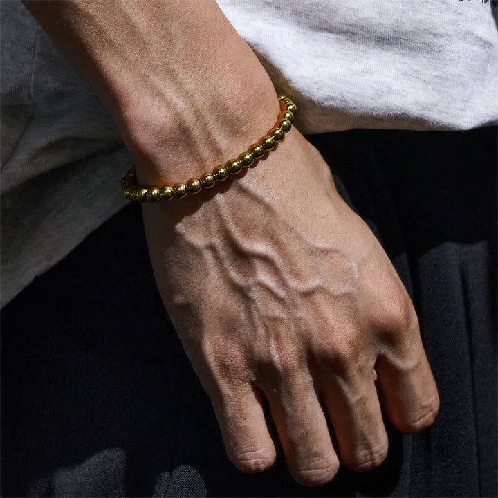 Buddha Stones Tibetan Retro Pure Copper Brass Bead Wealth Bracelet - image 2