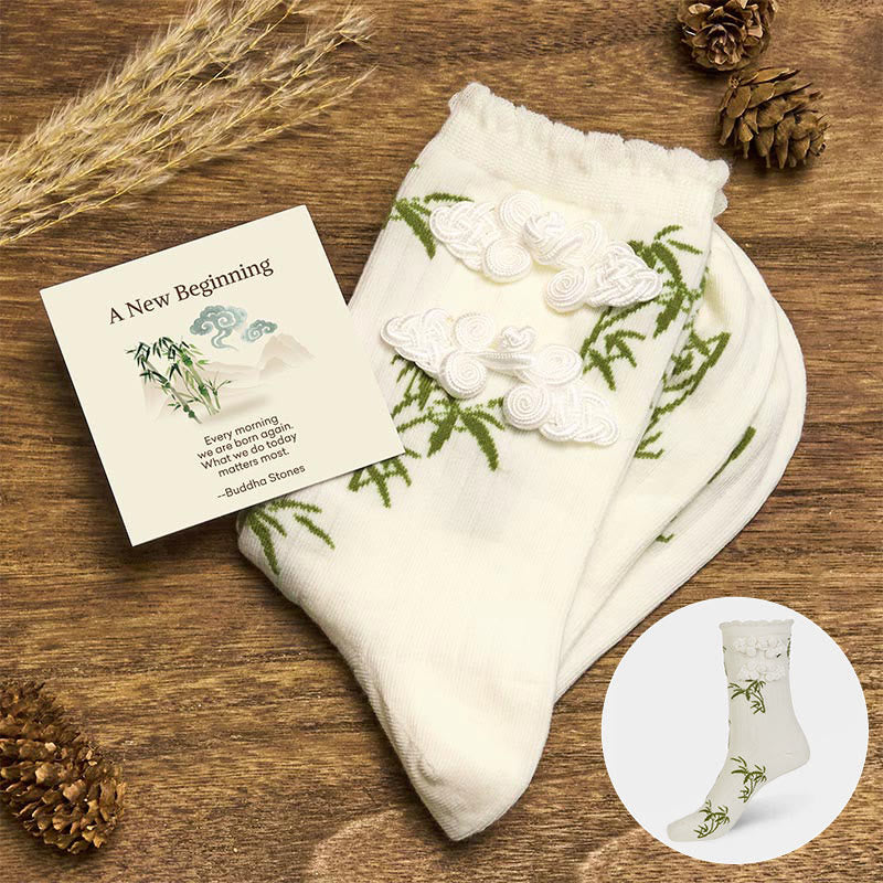 Buddha Stones "A New Beginning" Bamboo Micro Crew Women's Socks Includes Gift Message Card - White - One Size Fits Most (US 5.5-8.5，EU 36–40，UK/AU 3.5-6.5，AISA 23–25 cm) - With Message Card - image 21
