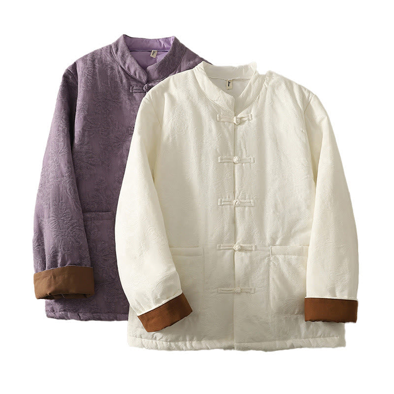 Buddha Stones Women's Solid Color Frog-Button Design Long Sleeve Jacket With Pockets - image 16