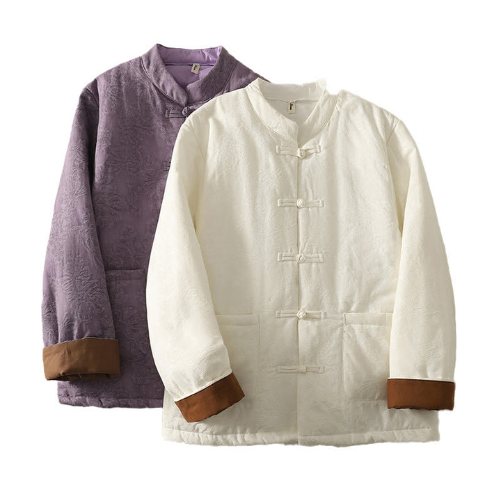 Buddha Stones Women's Solid Color Frog-Button Design Long Sleeve Jacket With Pockets - image 16