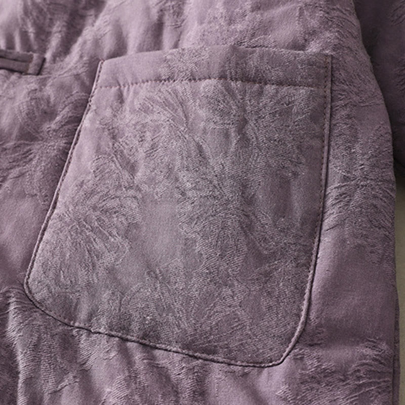Buddha Stones Women's Solid Color Frog-Button Design Long Sleeve Jacket With Pockets - image 2
