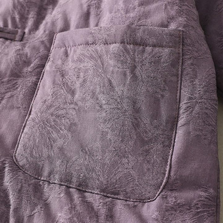 Buddha Stones Women's Solid Color Frog-Button Design Long Sleeve Jacket With Pockets - image 2