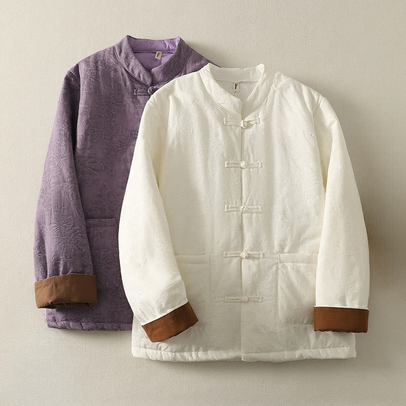 Buddha Stones Women's Solid Color Frog-Button Design Long Sleeve Jacket With Pockets - image 15