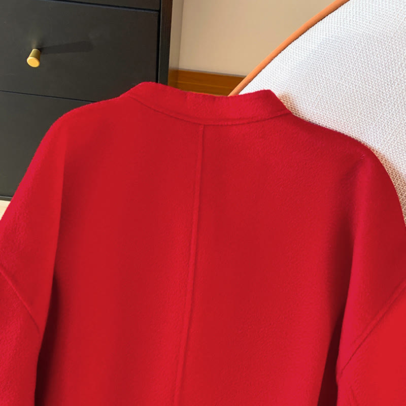 Buddha Stones Winter Embroidery Buttons Design Long Sleeve Women's Cotton Jacket With Pockets - image 5