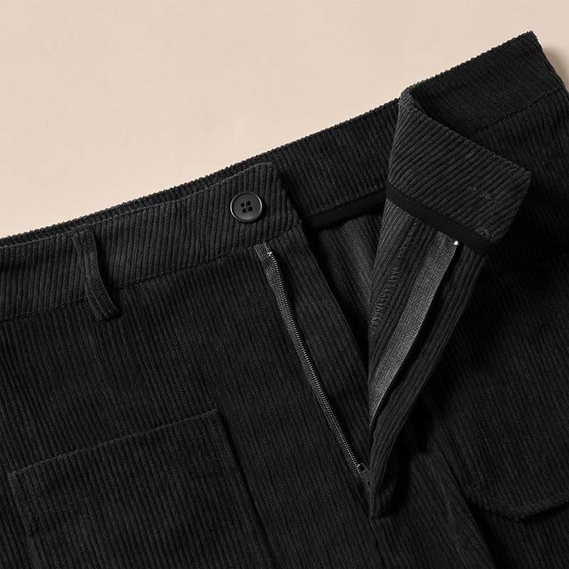 Buddha Stones Plain Corduroy Polyester Women's Buttons Wide Leg Pants With Pockets - image 28