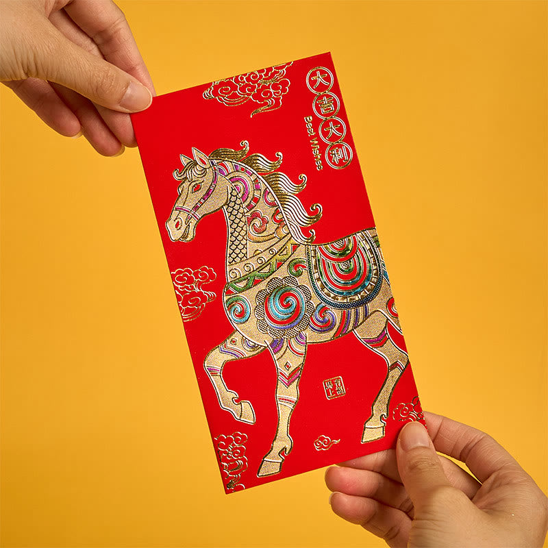 Buddha Stones 6Pcs Chinese Red Envelope Year of the Horse Lucky Money Envelopes 2026 New Year - image 2