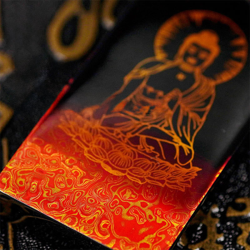 Buddha Stones Chinese Zodiac Natal Buddha Fu Character Lacquer Craft Sandalwood Pendant Necklace - image 17