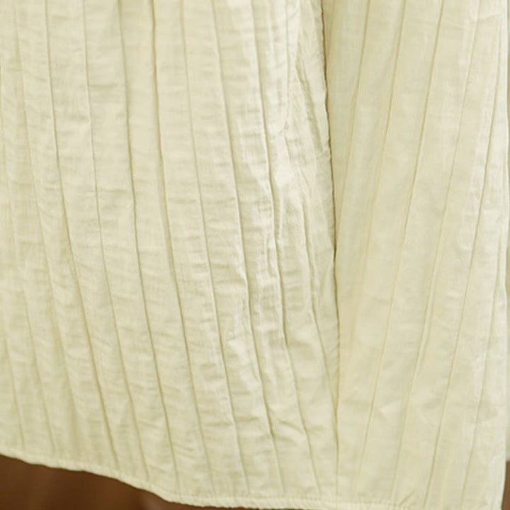 Buddha Stones Plain Pleats Design Elastic Waist Women's Thermal Skirt With Pockets - image 18