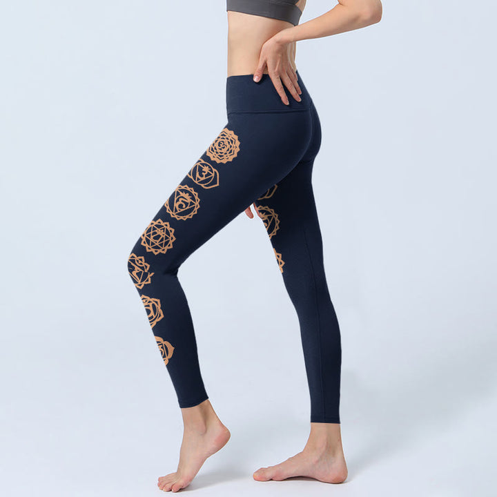 Buddha Stones Chakra Pattern Gym Leggings Women's Yoga Pants - image 2