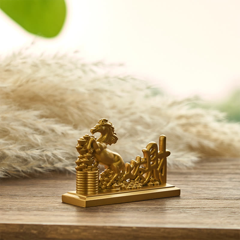 Buddha Stones "Get Rich Now" Year of the Horse Ingots Prosperity Home Decoration - image 3