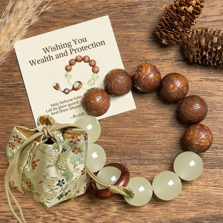 Buddha Stones "Wishing You Wealth and Protection" Sappan Wood Bracelet Includes Gift Message Card - Sappan Wood(Wrist Circumference: 15-18cm) - Deluxe Gift Bag (+$9.59) - image 6