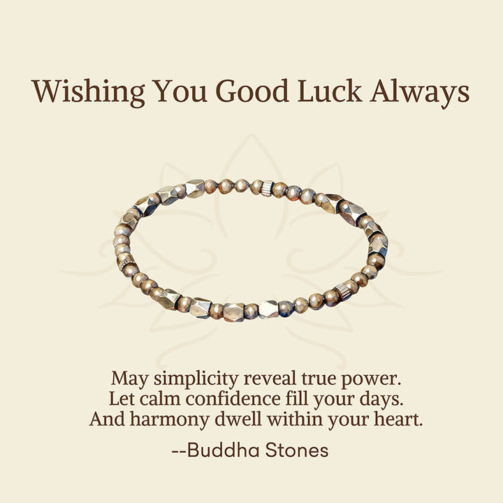 Buddha Stones "Wishing You Balance and Strength" Brass Beads Bracelet Includes Gift Message Card - image 2