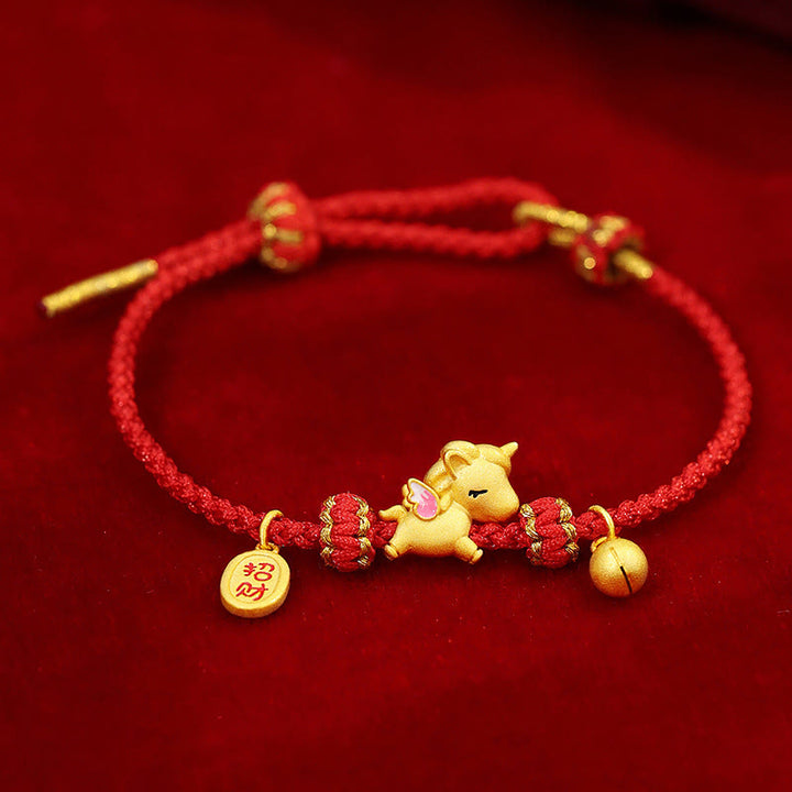 Buddha Stones 925 Sterling Silver Year Of The Horse Lucky Fortune Red String Strength Bracelet - image 1