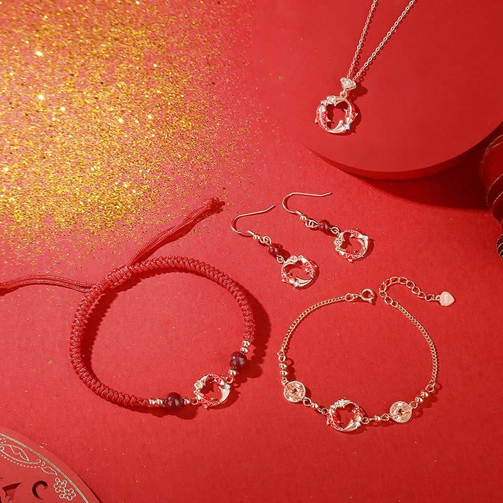 Buddha Stones 925 Sterling Silver Plated 18k Gold Koi Fish Cinnabar Red String Connection Bracelet - image 20