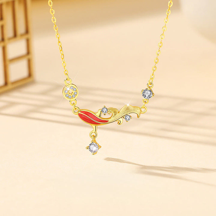 Buddha Stones 925 Sterling Silver Koi Fish Design Red String Blessing Bracelet - Koi Fish Necklace - image 8