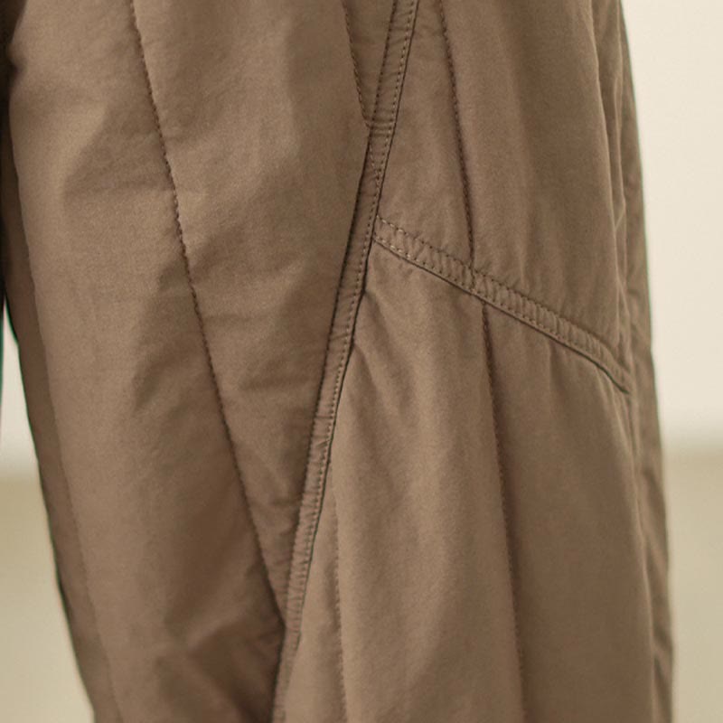 Buddha Stones Winter Plain High Waist Cotton Women's Harem Thermal Elastic Waist Pants With Pockets - image 18