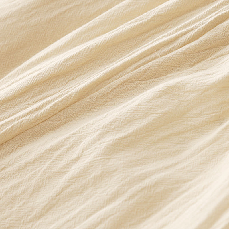 Buddha Stones Fall Solid Color Patchwork Simple Design Women's Wide Leg Pants With Pockets - image 3