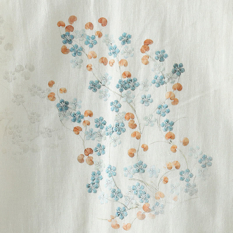 Buddha Stones Women's Blue Flower Frog-Button Design Long Sleeve Thermal Jacket - image 9