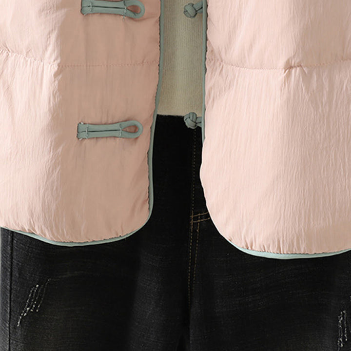 Buddha Stones Peach Blossom Embroidery Frog-Button Long Sleeve Thermal Women's Jacket With Pockets - image 11