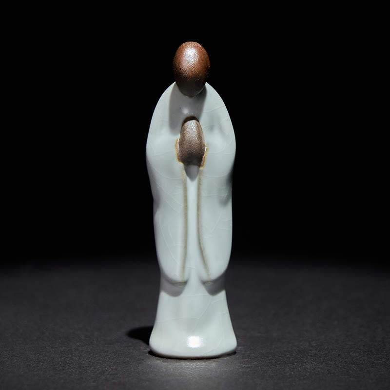 Buddha Stones Meditation Monk Ceramic Statue Serenity Home Decoration - image 1