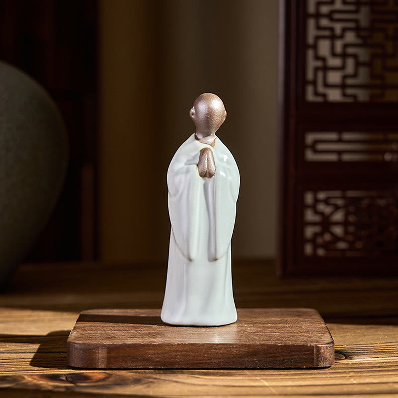 Buddha Stones Meditation Monk Ceramic Statue Serenity Home Decoration - image 11