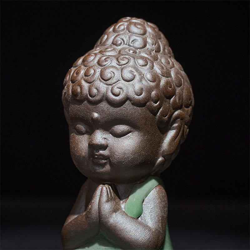 Buddha Stones Prayer Meditation Resting Monk Ceramic Statue Serenity Home Decoration - image 7