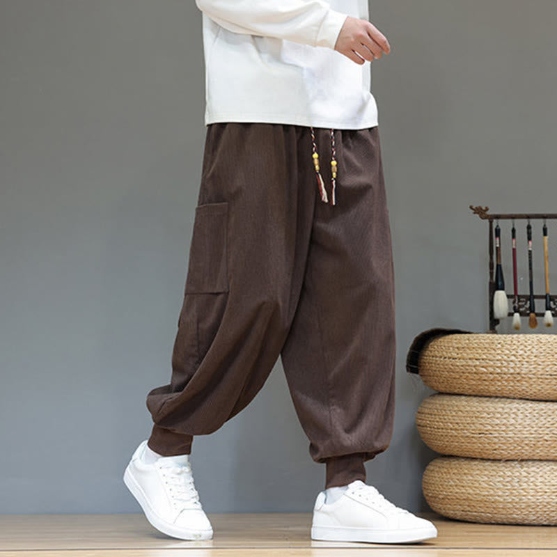 Buddha Stones Spring Solid Color Men's Ankle-Length Cotton Pants With Pockets - image 35