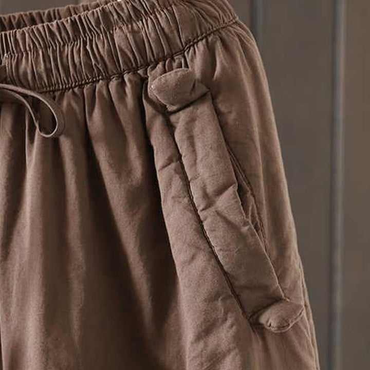 Buddha Stones Women's Winter Drawstring Fleece-Lined Thermal Harem Pants With Pockets - image 16