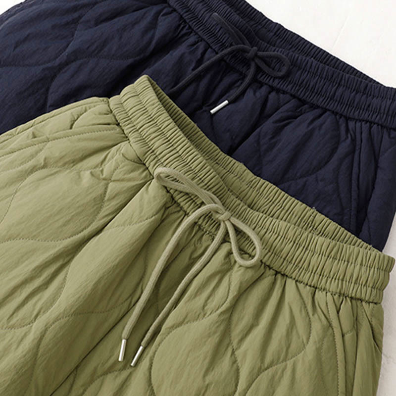 Buddha Stones Women's Plain Elastic Cuff Design Drawstring Thermal Thickened Pants With Pockets - image 25