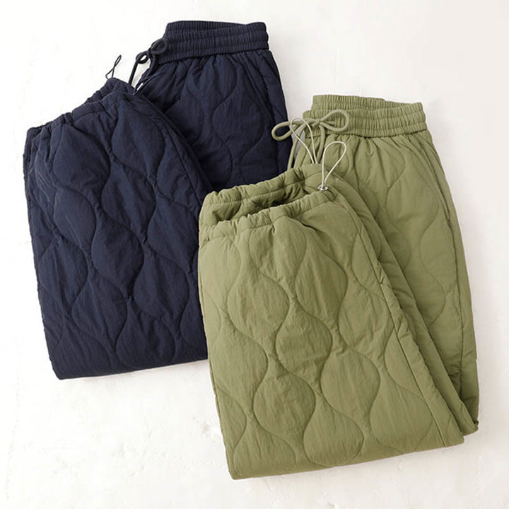 Buddha Stones Women's Plain Elastic Cuff Design Drawstring Thermal Thickened Pants With Pockets - image 23