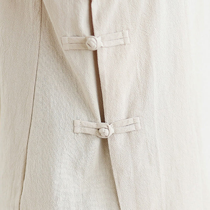 Buddha Stones 2Pcs V-Neck Long Sleeve Shirt Wide Leg Pants Zen Meditation Women's Set - image 7