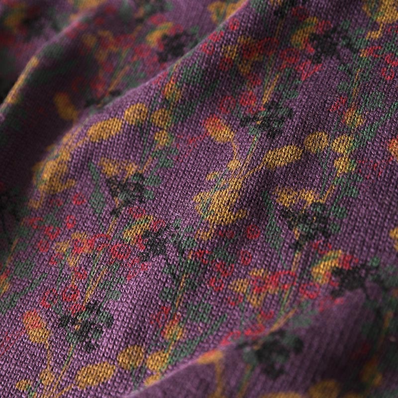 Buddha Stones Knitted Plant Pattern Long Sleeve Mock Neck Women's Cotton Sweater - image 12