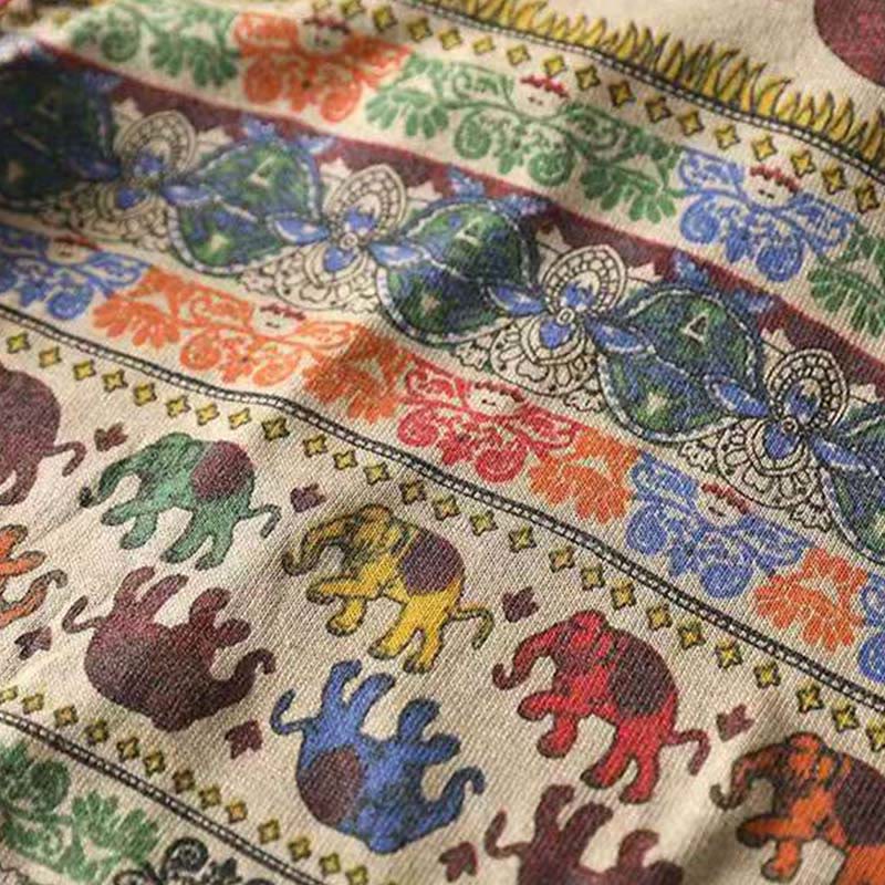 Buddha Stones Fall Elephant Pattern Knitted Cotton Women's Long Sleeve Sweater With Pockets - image 9